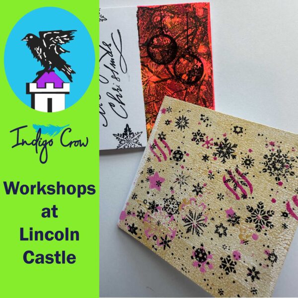 06 December 2025 - Afternoon - Workshops at Lincoln Castle: Gelli Plate Printed Christmas Cards with Lisa Tank