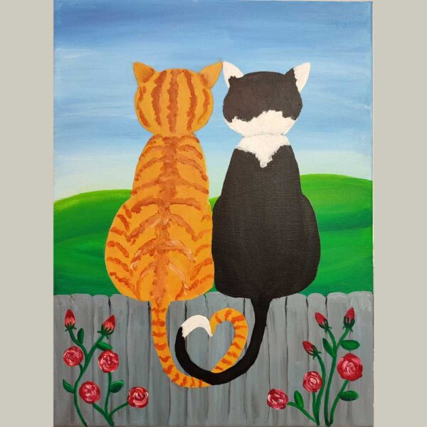 07 February 2026-Half Day-Fiona Hodges: Acrylic Painting for Beginners - Love Cats